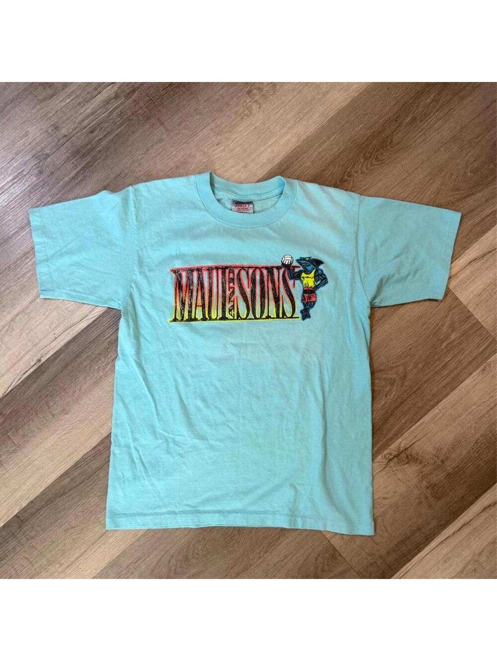 Vintage 90s Maui & Sons Beach blue t-shirt Size L #miami